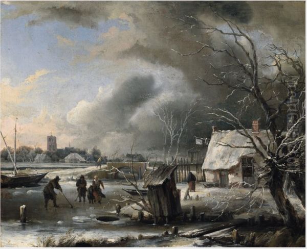 A River Scene in Winter - view 1