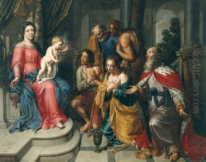 Our Lady with Child and penitents