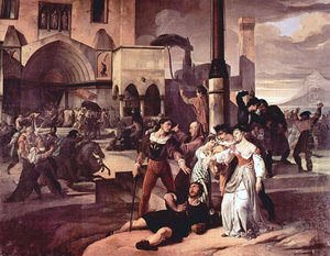 Gemaldeserie ,,Sizilianische Vesper", Szene 1 Gemaldeserie ,,Sizilianische Vesper", Szene 1