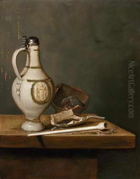 Still Life with Stoneware Jug and Pipe - view 1