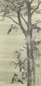 Sparrows, Pigeons And Other Birds And Hisbiscus