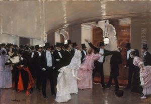 Altercation dans les couloirs de l'Opera by Jean Beraud