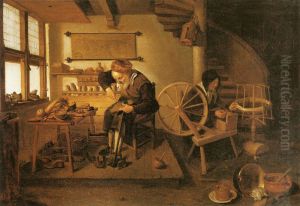 Shoemaker and Spinner in a Workshop by Quirijn van Brekelenkam