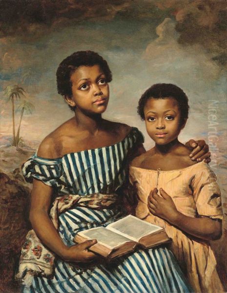 Two Children with a Book - view 1