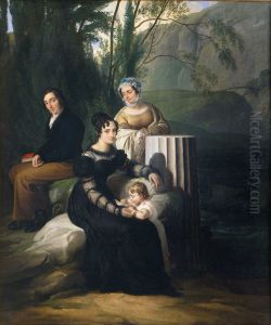 Ritratto di gruppo della famiglia Borri Stampa