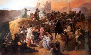 La sed sufrida por los primeros cruzados en Jerusalen by Francesco Hayez