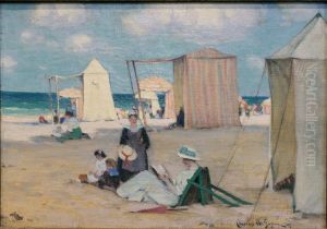 The Beach at Dinard by Clarence Gagnon