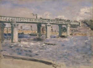 Pont de chemin de fer a Argenteuil by Pierre Auguste Renoir
