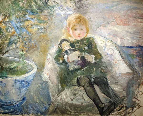 Young girl with a doll - view 1