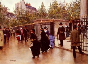 SortantDe La Madeleine, Paris by Jean Beraud