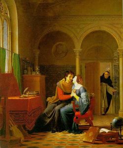 Abaelardand Heloisa,surprised by Master Fulbert by Vignaud, Jean