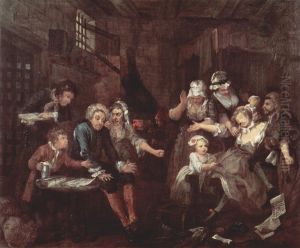 The Prison Scene-A Rake's Progress by William Hogarth