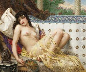 Odalisque with a Fan by Guillaume Seignac