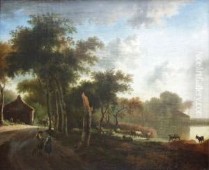 Landscape with shepherds by Jan Hackaert