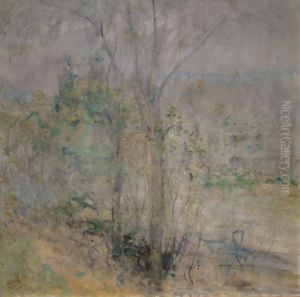 View of the Brush House, Cos Cob, Connecticut by John Henry Twachtman