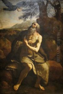 St. Paul the Hermit Fed by the Raven by Giovanni Francesco Barbieri