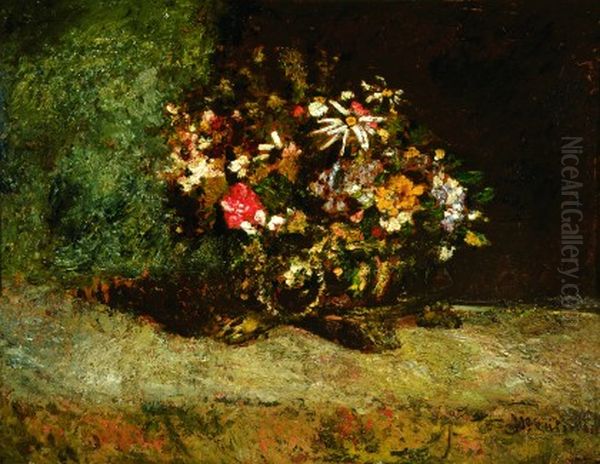 Flowers in a Copper Bowl - view 1