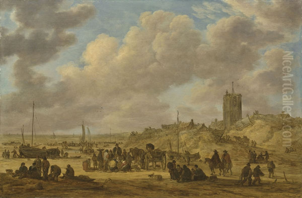Fish selling at the beach near Egmond - view 1