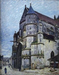 Church in Moret in winter by Alfred Sisley
