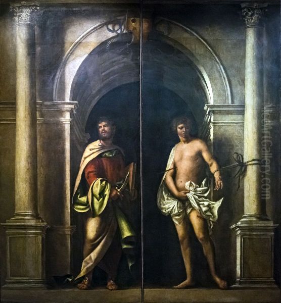 Saint BartholomewandSaint SebastianFrancais:saint BarthelemyetSaint SebastienItaliano:San Bartolomeoesan Sebastiano - view 1