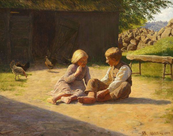 Two children playing. - view 1