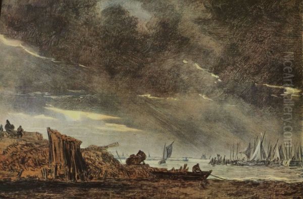 Storm over a Fishing Harbour - view 1