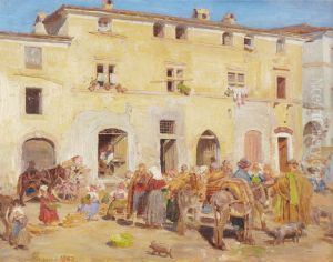 Torveplads i Sora. Italien. by Joakim Skovgaard