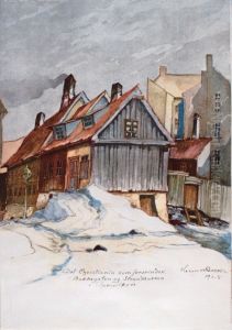 Det Christiania som forsvinder. / Bakkegaten og Strandbakken / i Piperviken by Henrik Backer