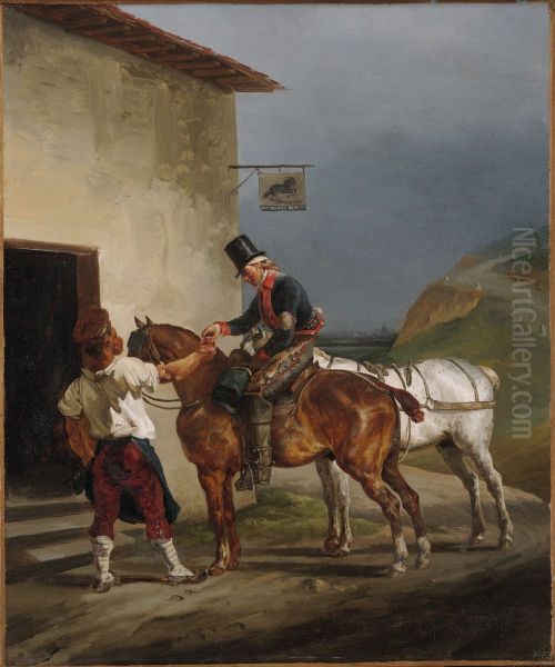 Postillion at the Door of an Inn/Dispatch Rider - view 1