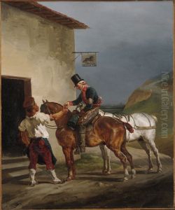Postillion at the Door of an Inn/Dispatch Rider by Theodore Gericault