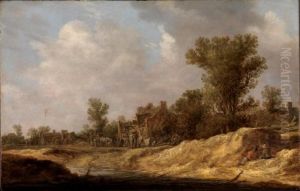 Landschaft mit Landleuten by Jan van Goyen