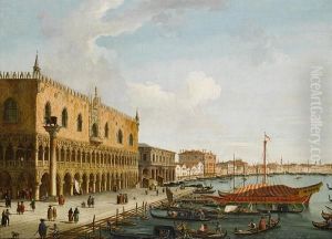 The Palazzo Ducale And The Riva Deglischiavoni, Venice by Vincenzo Chilone