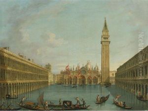View Of The Flooded Piazza San Marco, Venice by Vincenzo Chilone