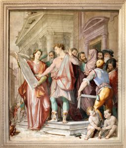 Building of the Temple of Salomon by Santi Di Tito