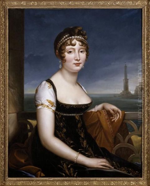 Portrait de Caroline Murat devant la baie de Naples - view 1