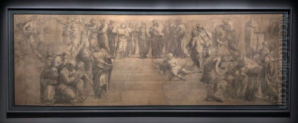 Cartoon of The School of Athens - view 1