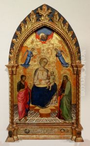 Virgin with child and the saints John the baptist and apostle Peter by Ambrogio di Baldese