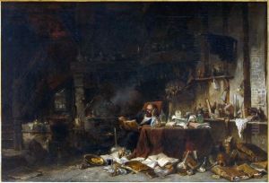 Le cabinet d'un alchimiste by Eugene Isabey