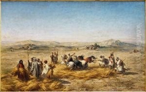 Depiquage des bles en Algerie by Adolphe Pierre Leleux