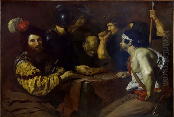 Soldat jouant aux des la tunique du Christ - view 1