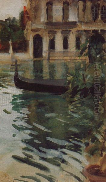 Gondola in Front of the Palazzo Barbaro - view 1