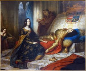 Jeanne la Folle attendant la resurrection de Philippe le Beau son mari