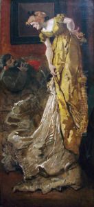 Dans l'atelier la pose du modele (d'apres l'Atelier d'Alfred Stevens) by Henri De Toulouse-Lautrec