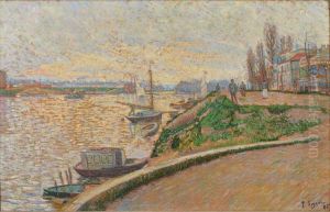 Asnieres, Bank of the Seine by Paul Signac