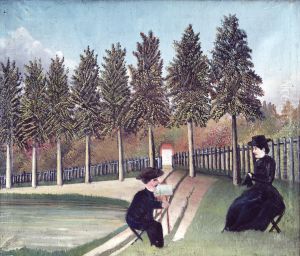 O artista pintando sua esposa by Henri Julien Rousseau