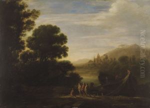 Loading Timber in the Golden Glow of Evening by Claude Lorrain (Claude Gellee)