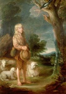 Portrait of a Shepherd Boy listening to a Mockingbird