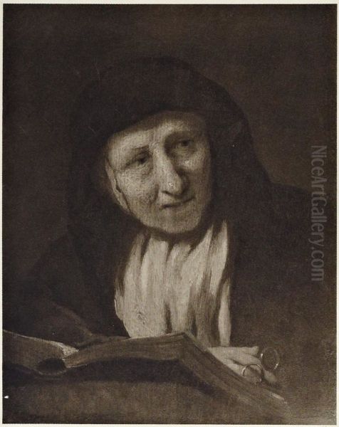 An Old Woman with a Book and Spectacles - view 1