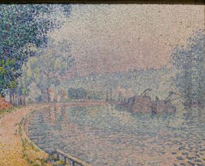Samois, the riverbank, morning by Paul Signac