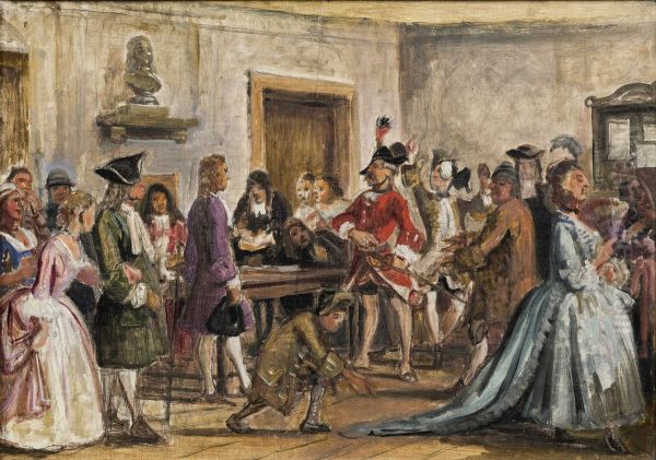 Philemon and his Accusers Scene from L. Holberg's The Fortunate Shipwreck, Act 5, Scene 9 (Sketch for the painting with the same subject, 1859) - view 1